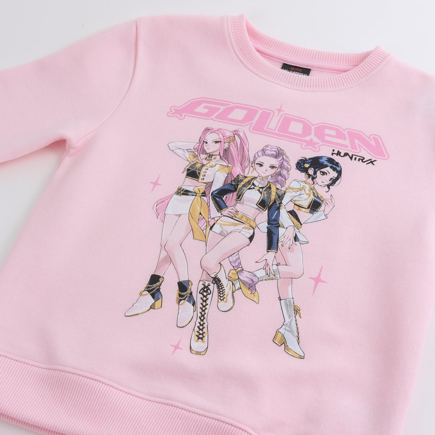 Polerón Cerrado Niña Golden Rosado Kpop Demon Hunters - Polerones Chile | The Brands Club cl