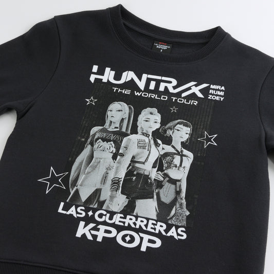 Polerón Cerrado Niña Huntr/x Negro Kpop Demon Hunters - Polerones Chile | The Brands Club cl