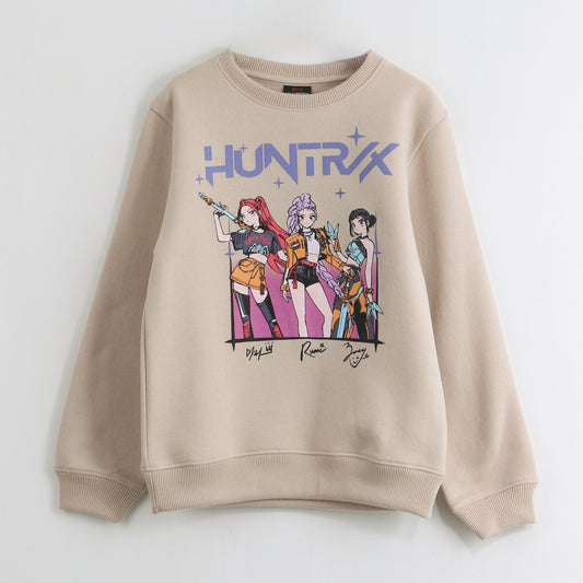 Polerón Cerrado Niña Huntrx Kpop Demon Hunters Beige - Polerones Chile | The Brands Club cl