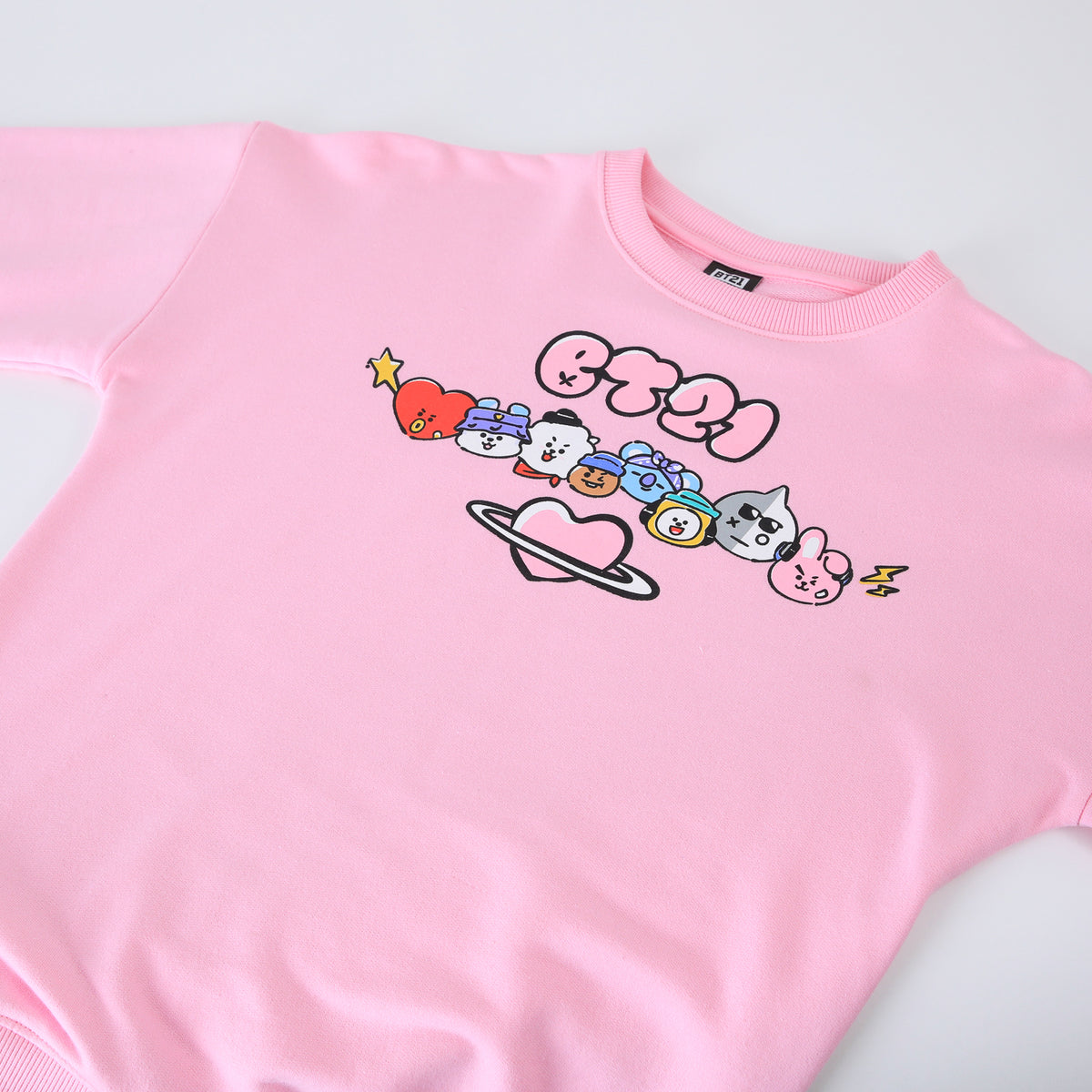 Polerón Niña Rosado Corazón BT21