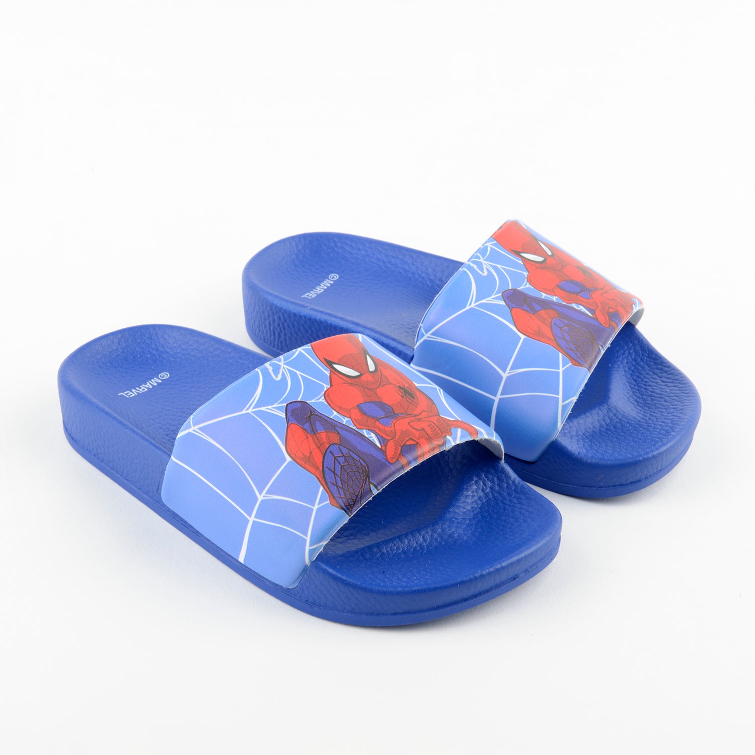 Sandalia Slide Niño Telaraña Spiderman Azul Marvel