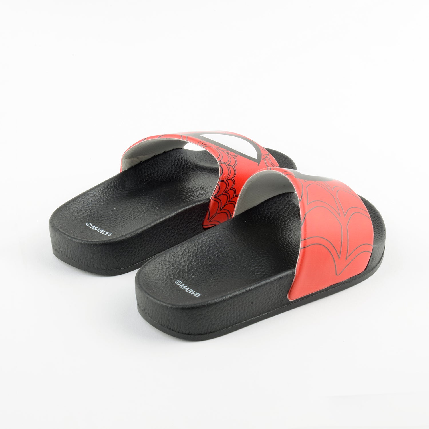 Sandalia Slide Niño Ojos Spiderman Negro Marvel