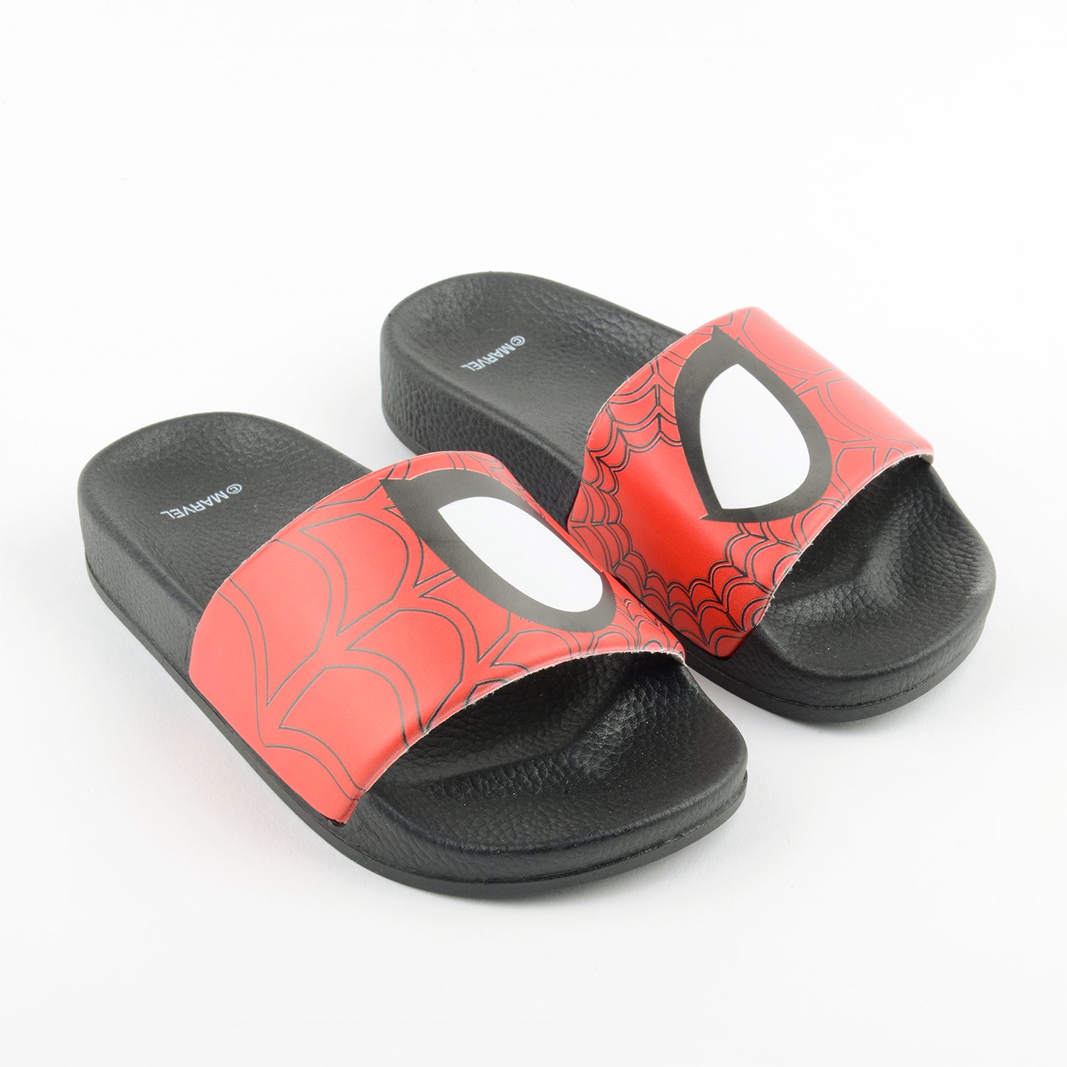 Sandalia Slide Niño Ojos Spiderman Negro Marvel