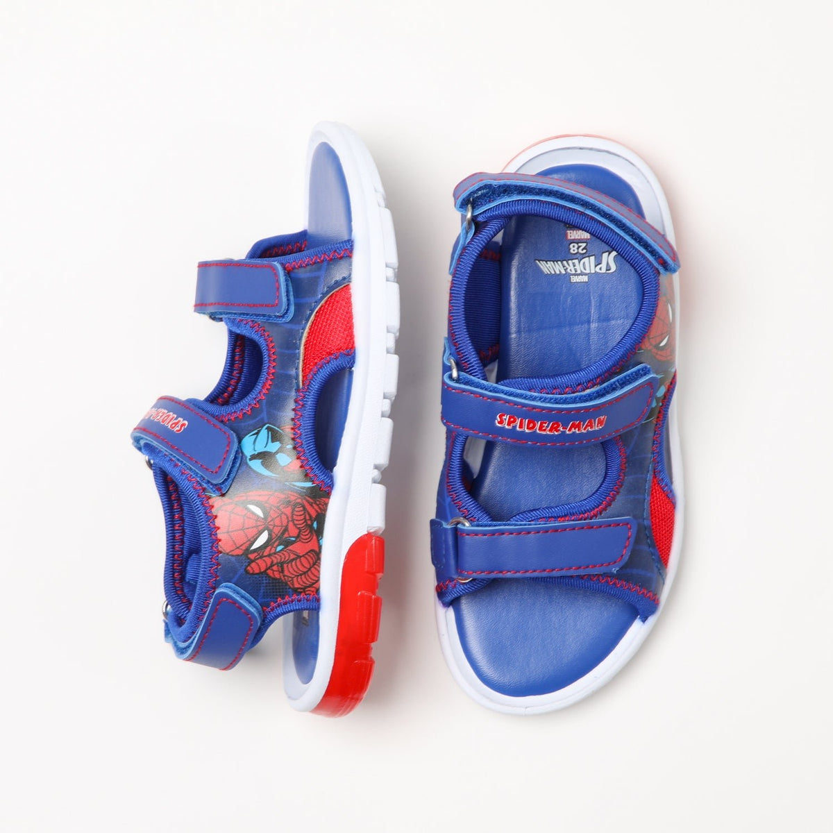 Sandalia Con Luces Niño Mirando Spiderman Azul Marvel - Sandalias Chile | The Brands Club cl