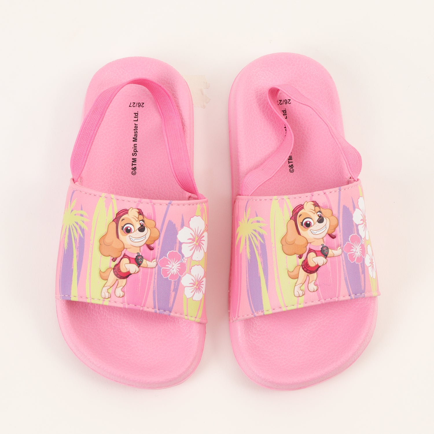 Sandalia Slide Niña Rosado Skye Flores Paw Patrol