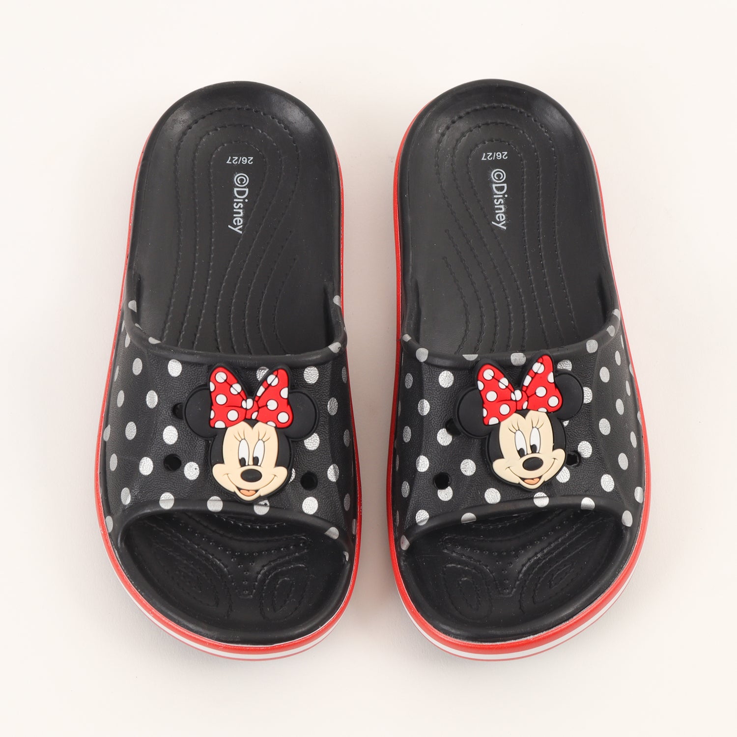 Sandalia Slide Niña Negro Carita Feliz Minnie Disney