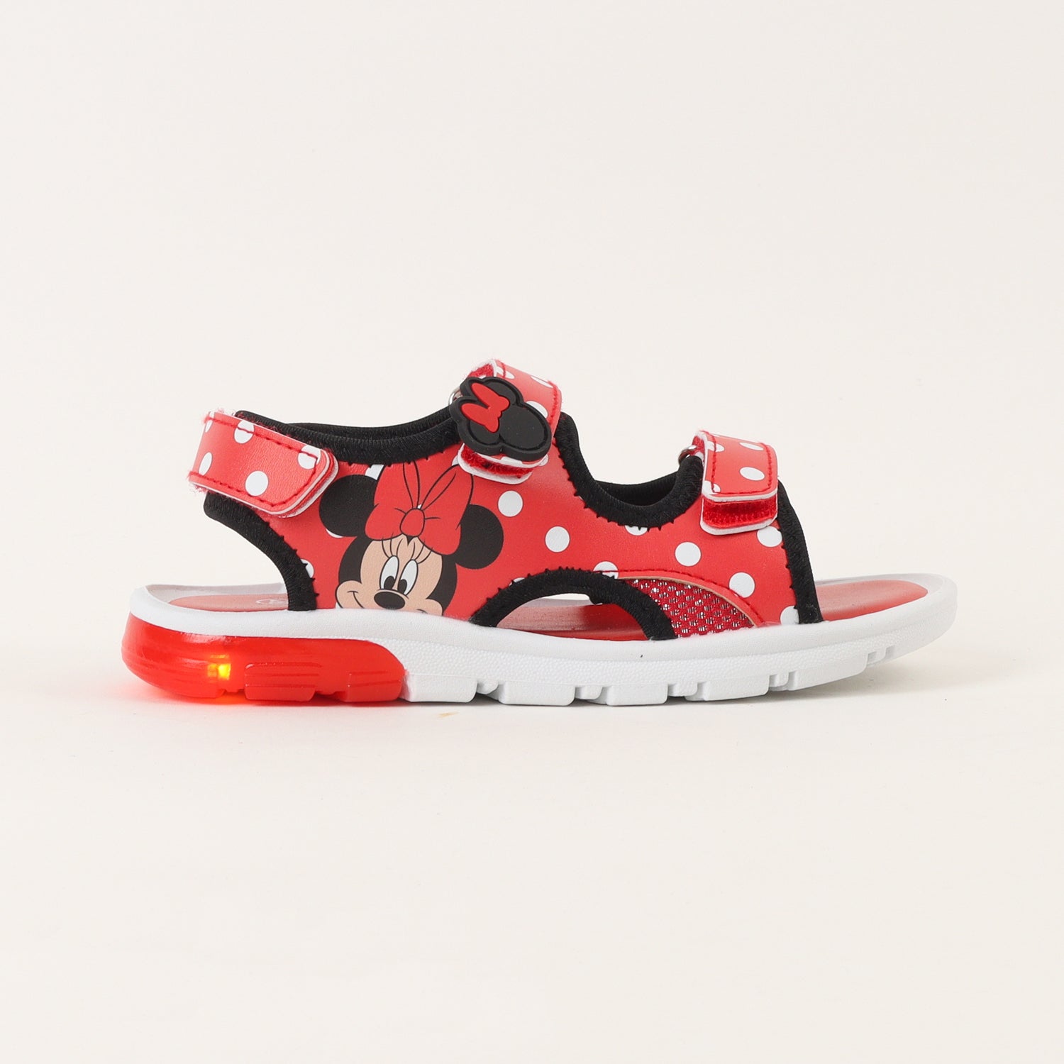 Sandalia Con Luces Niña Rojo Lunares Blancos Minnie Disney