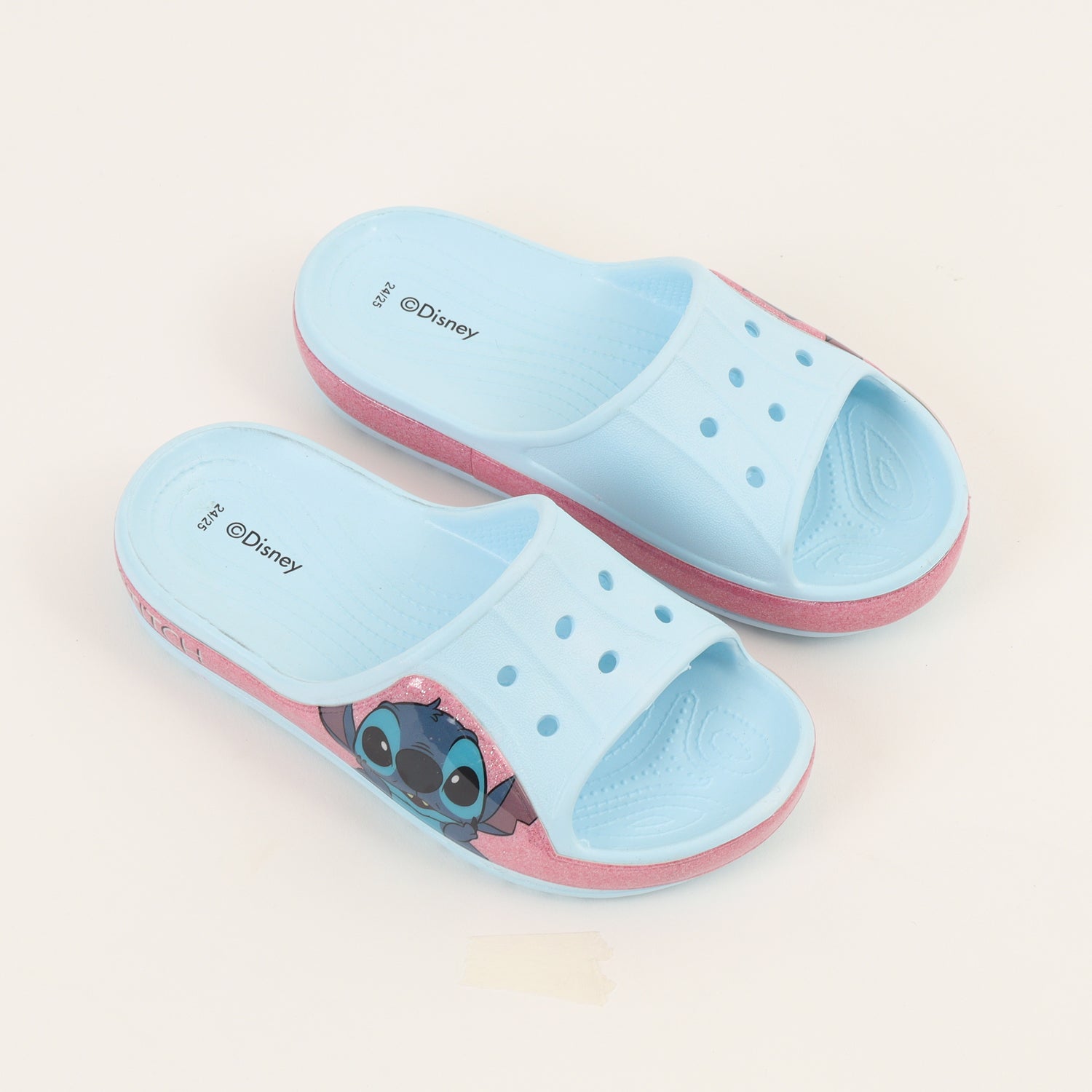 Sandalia Slide Niña Celeste Carita Lilo & Stitch Disney