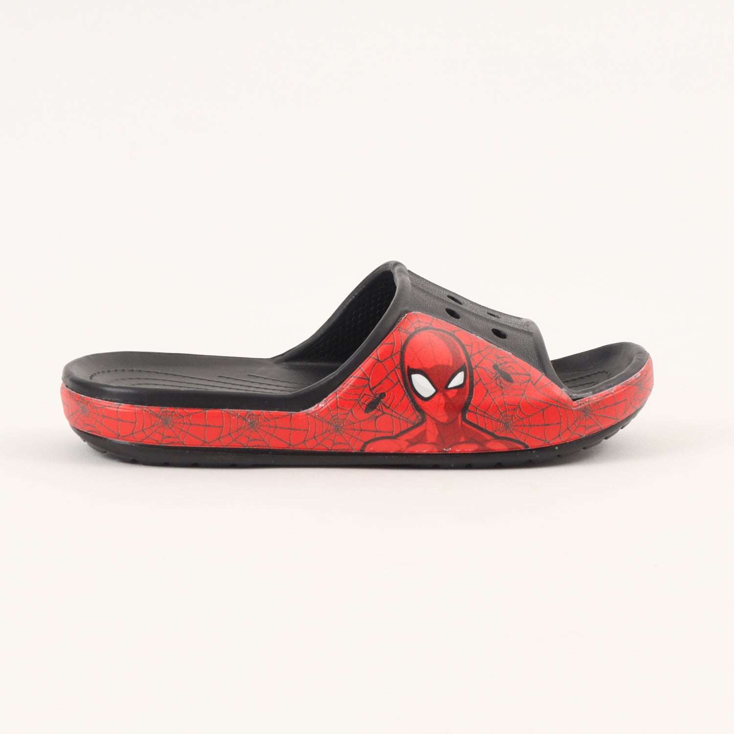 Sandalia Slide Niño Negro Telaraña Spiderman Marvel
