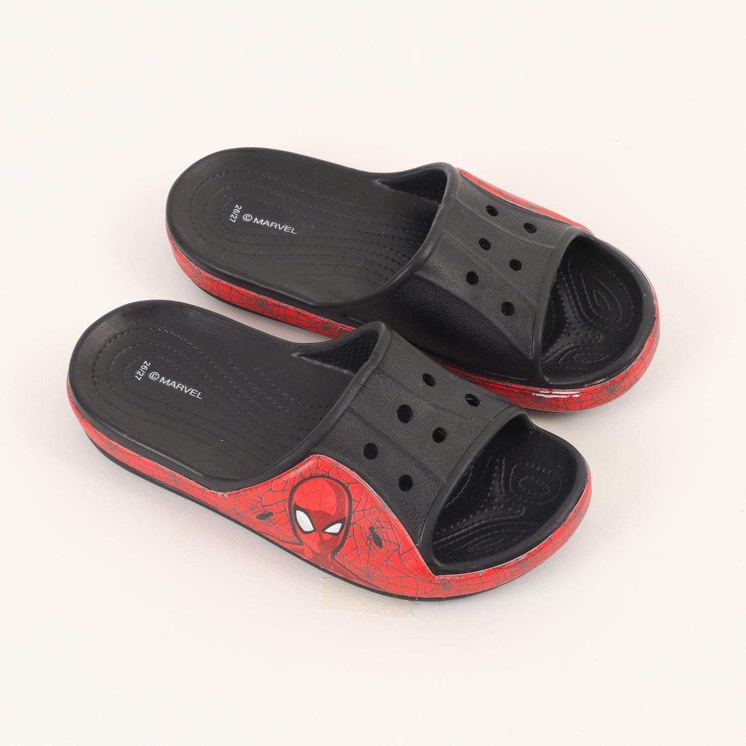 Sandalia Slide Niño Negro Telaraña Spiderman Marvel