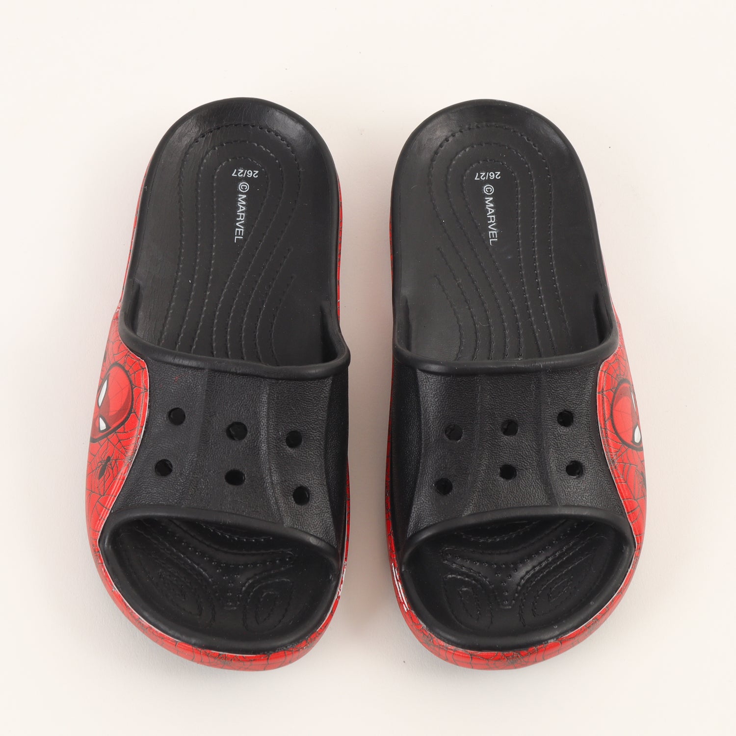 Sandalia Slide Niño Negro Telaraña Spiderman Marvel