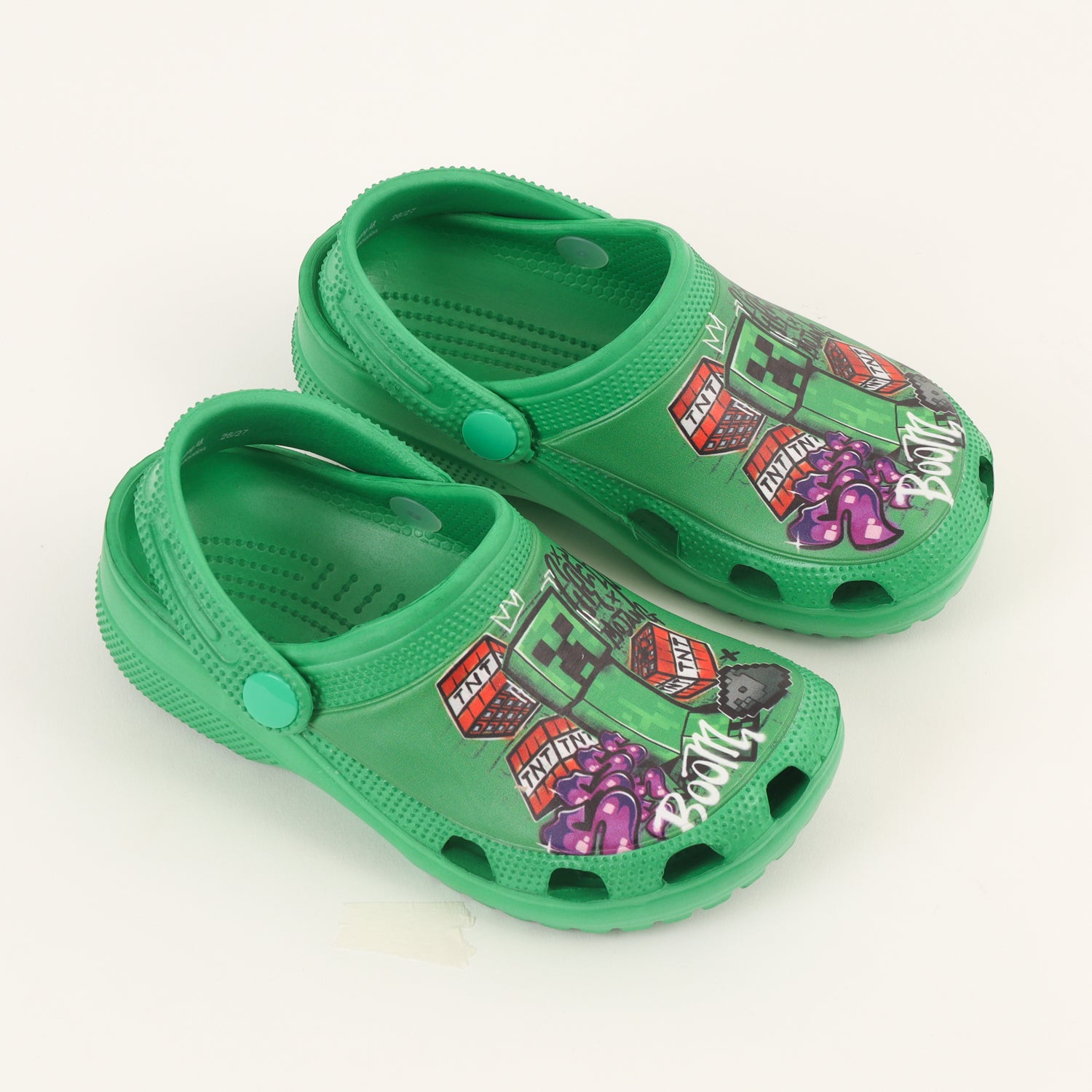 Zueco De Eva Niño Verde Creeper Boom Minecraft