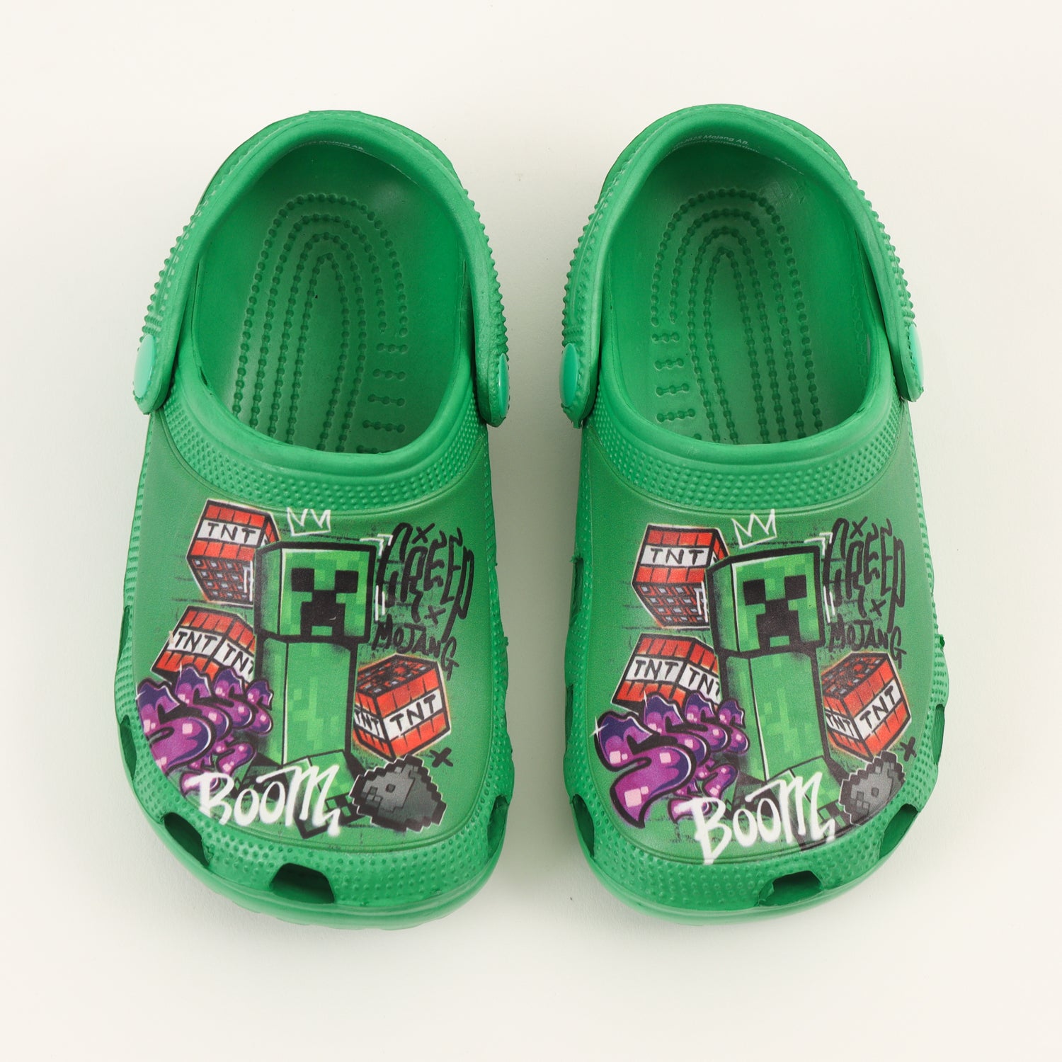 Zueco De Eva Niño Verde Creeper Boom Minecraft