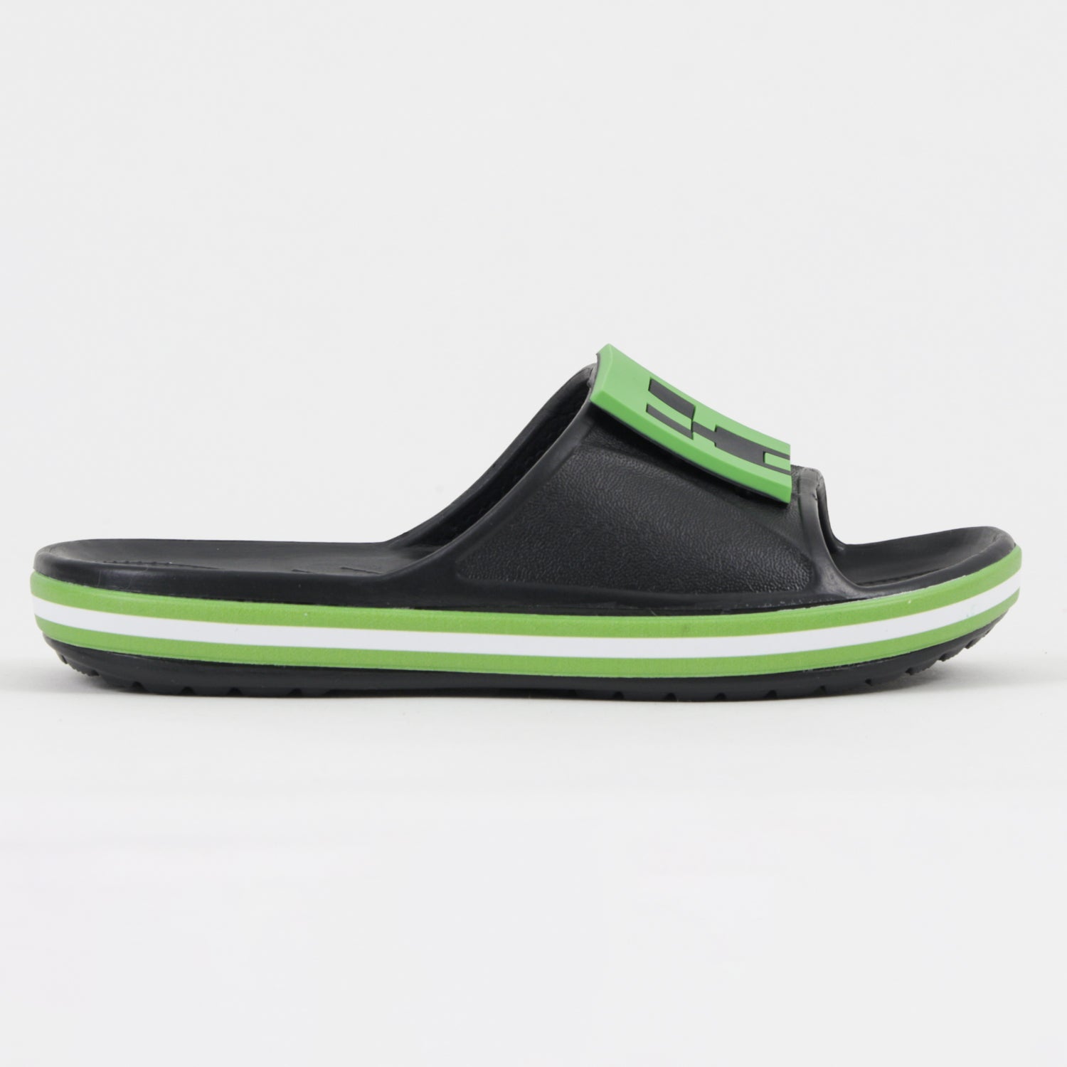 Sandalia Slide Niño Negro Creeper Minecraft