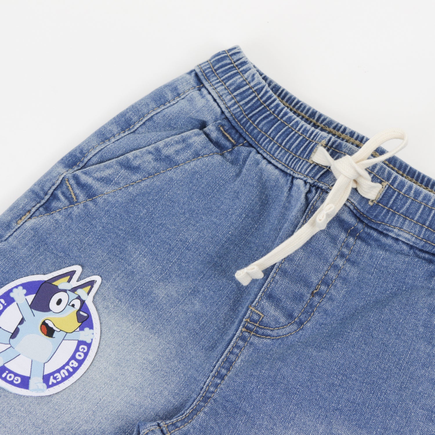 Short Niño Cordón Denim Logo Bluey