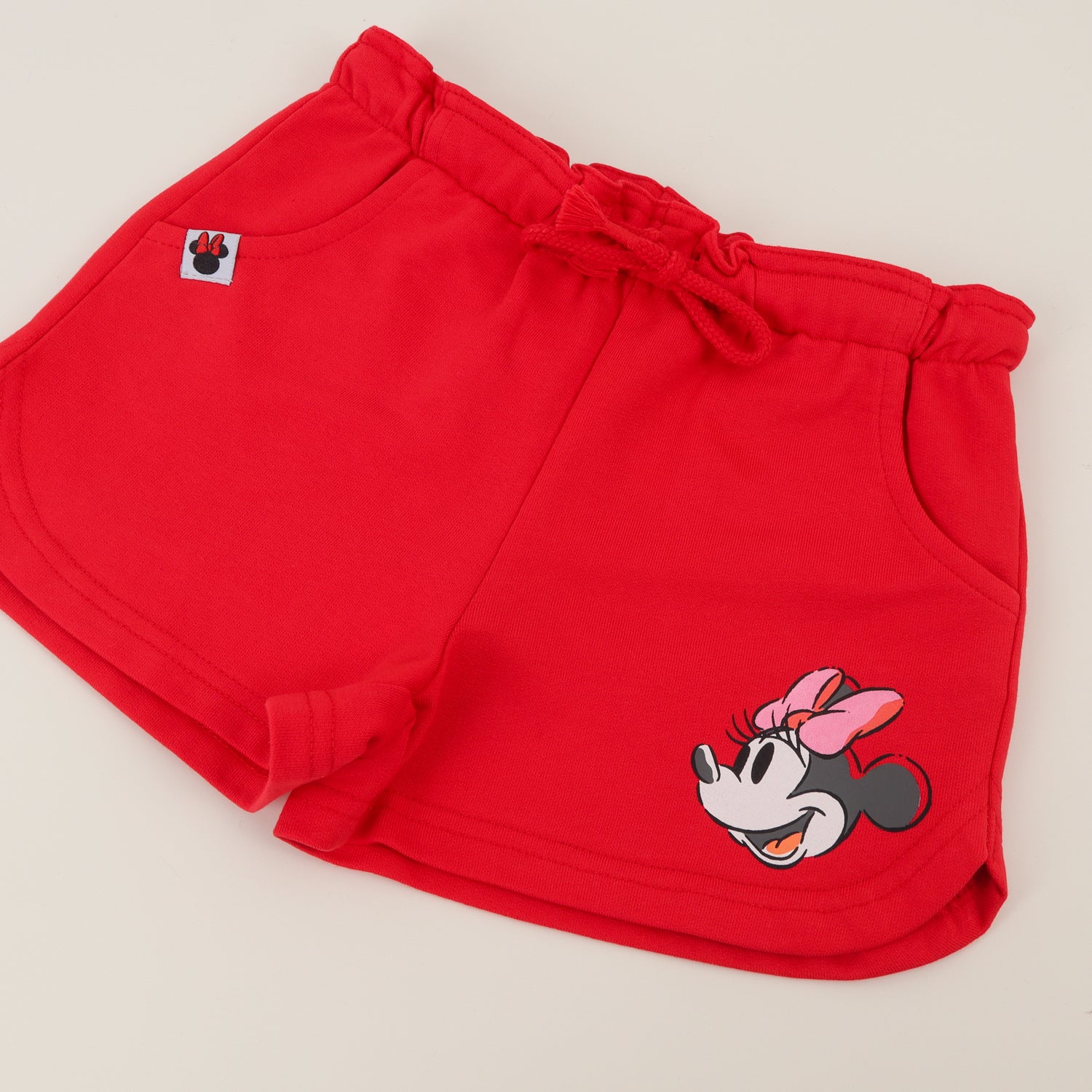 Short Cordón Niña Rojo Minnie Mouse Face Disney