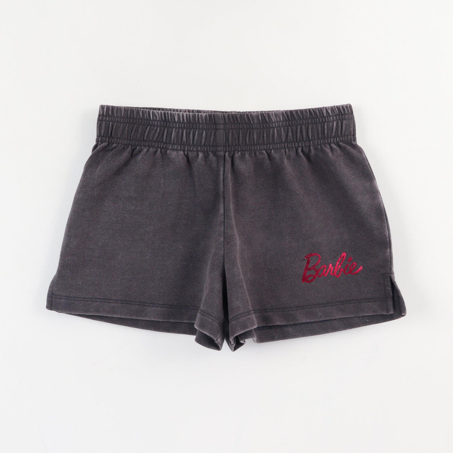 Short Cordón Niña Negro Bolsillo Trasero Logo Barbie