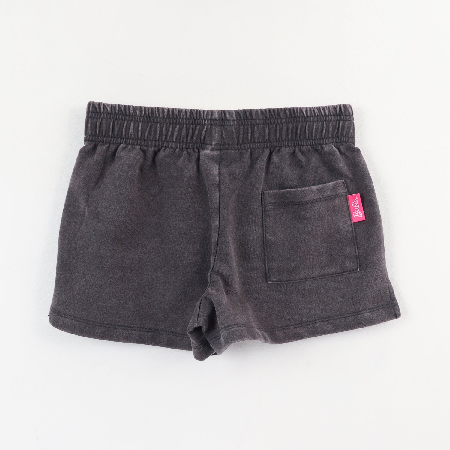 Short Cordón Niña Negro Bolsillo Trasero Logo Barbie