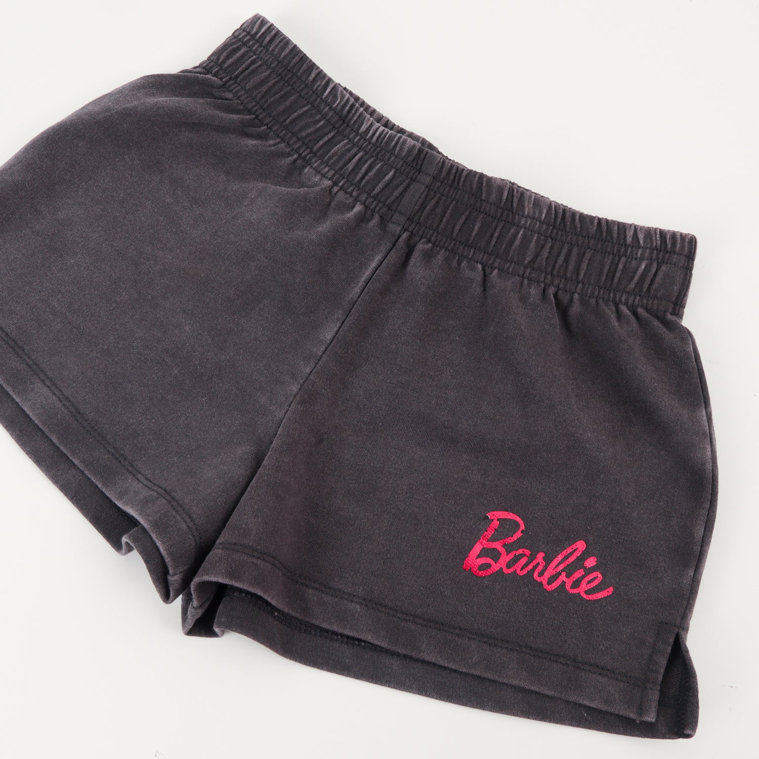 Short Cordón Niña Negro Bolsillo Trasero Logo Barbie
