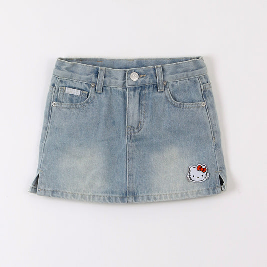 Short Mezclilla Niña Hello Kitty Celeste - Shorts Chile | The Brands Club cl
