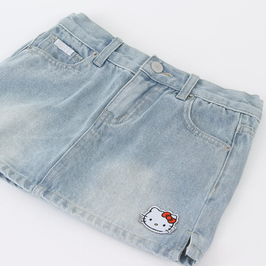 Short Mezclilla Niña Hello Kitty Celeste - Shorts Chile | The Brands Club cl