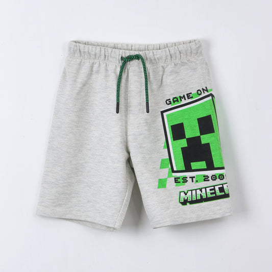 Short Niño Minecraft Creeper Gris - Shorts Chile | The Brands Club cl