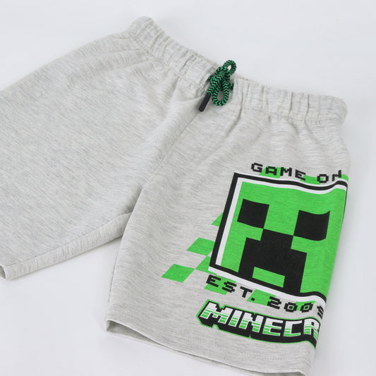 Short Niño Minecraft Creeper Gris - Shorts Chile | The Brands Club cl