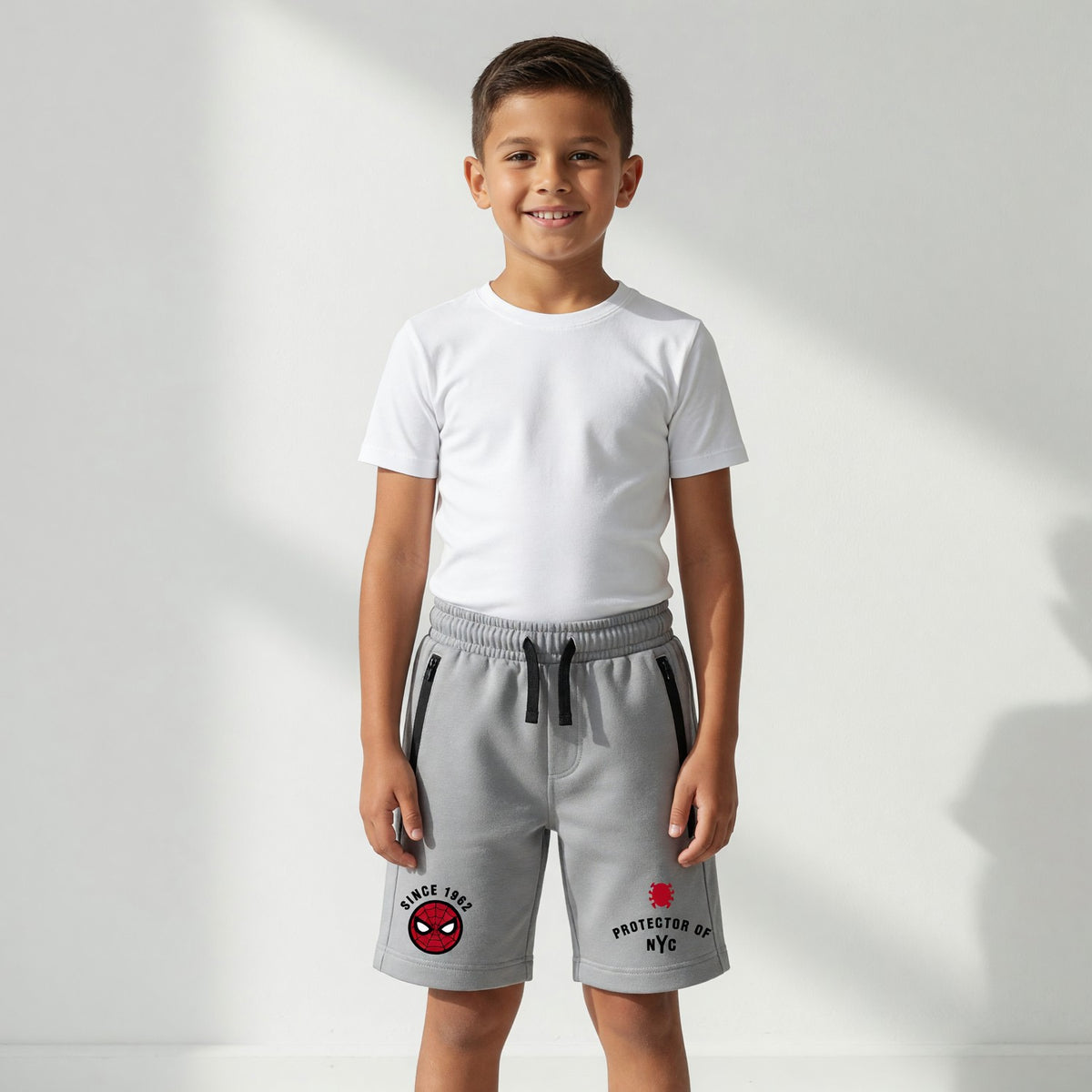 Short Niño Spiderman Marvel Gris Mel - Shorts Chile | The Brands Club cl