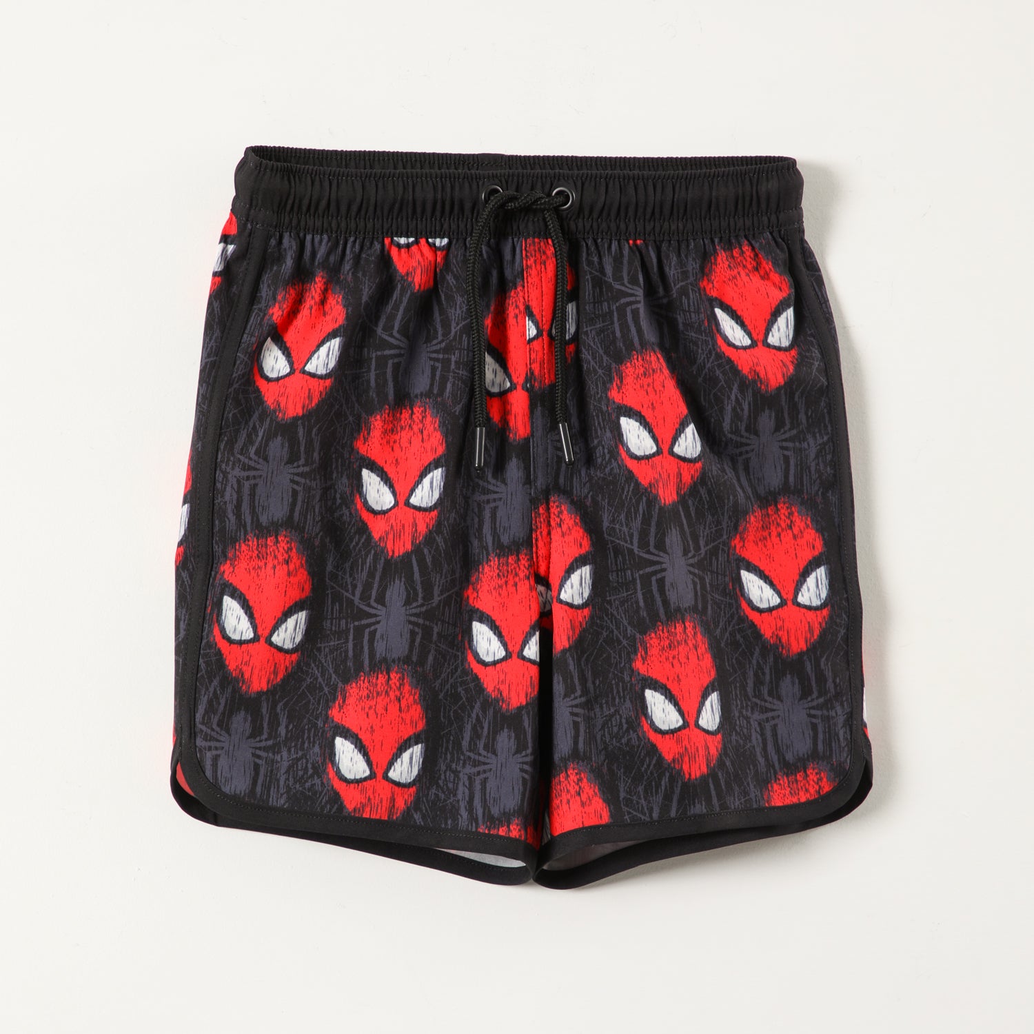 Traje de Baño Niño Caras Spiderman Negro Marvel