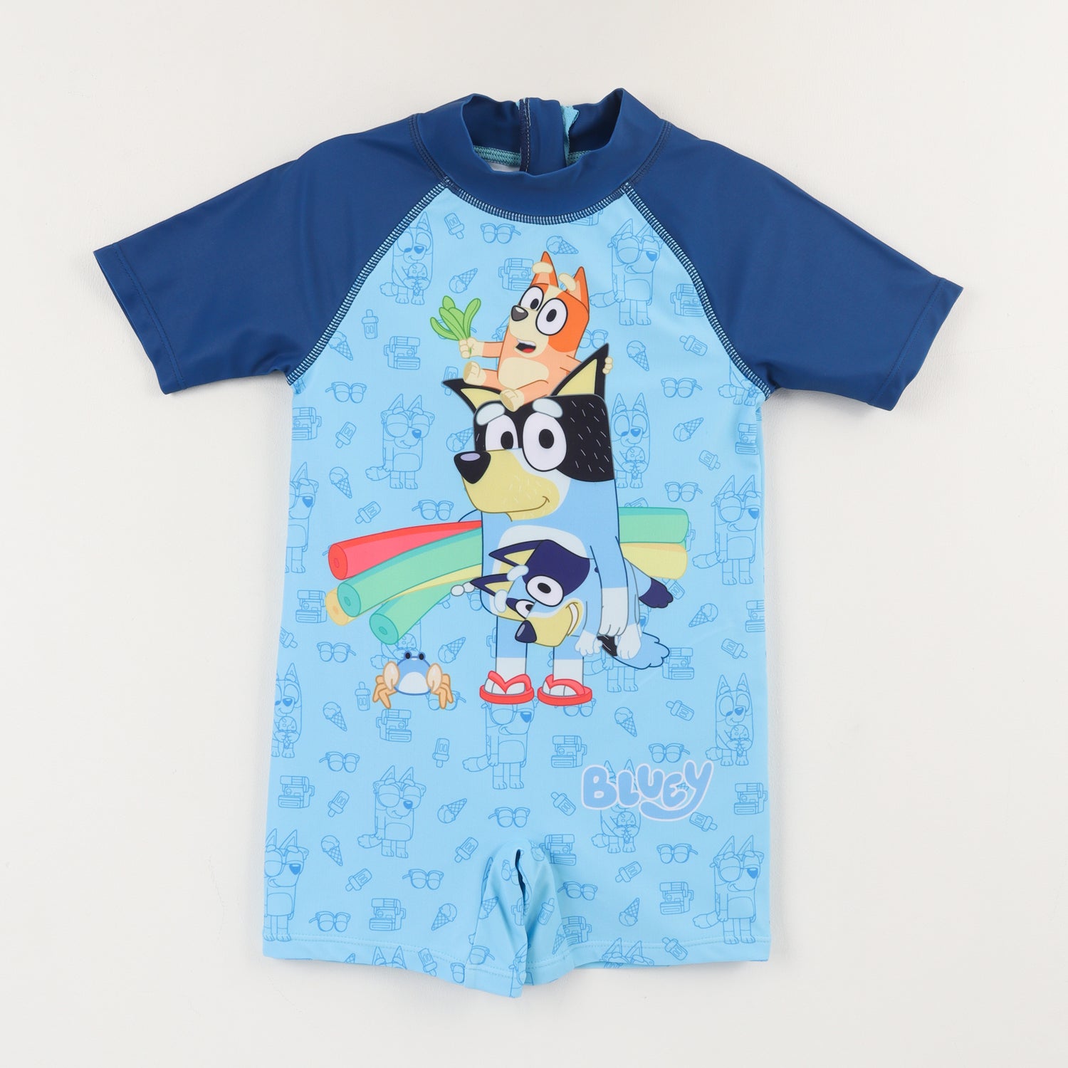 Traje de Baño Manga Corta Niño Azul Bluey & Friends Bluey