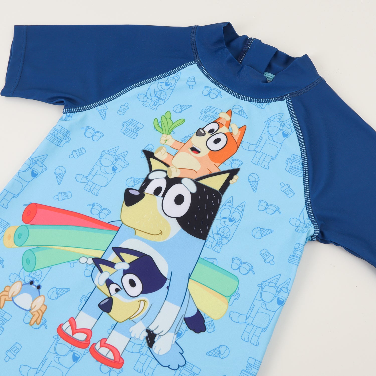 Traje de Baño Manga Corta Niño Azul Bluey & Friends Bluey