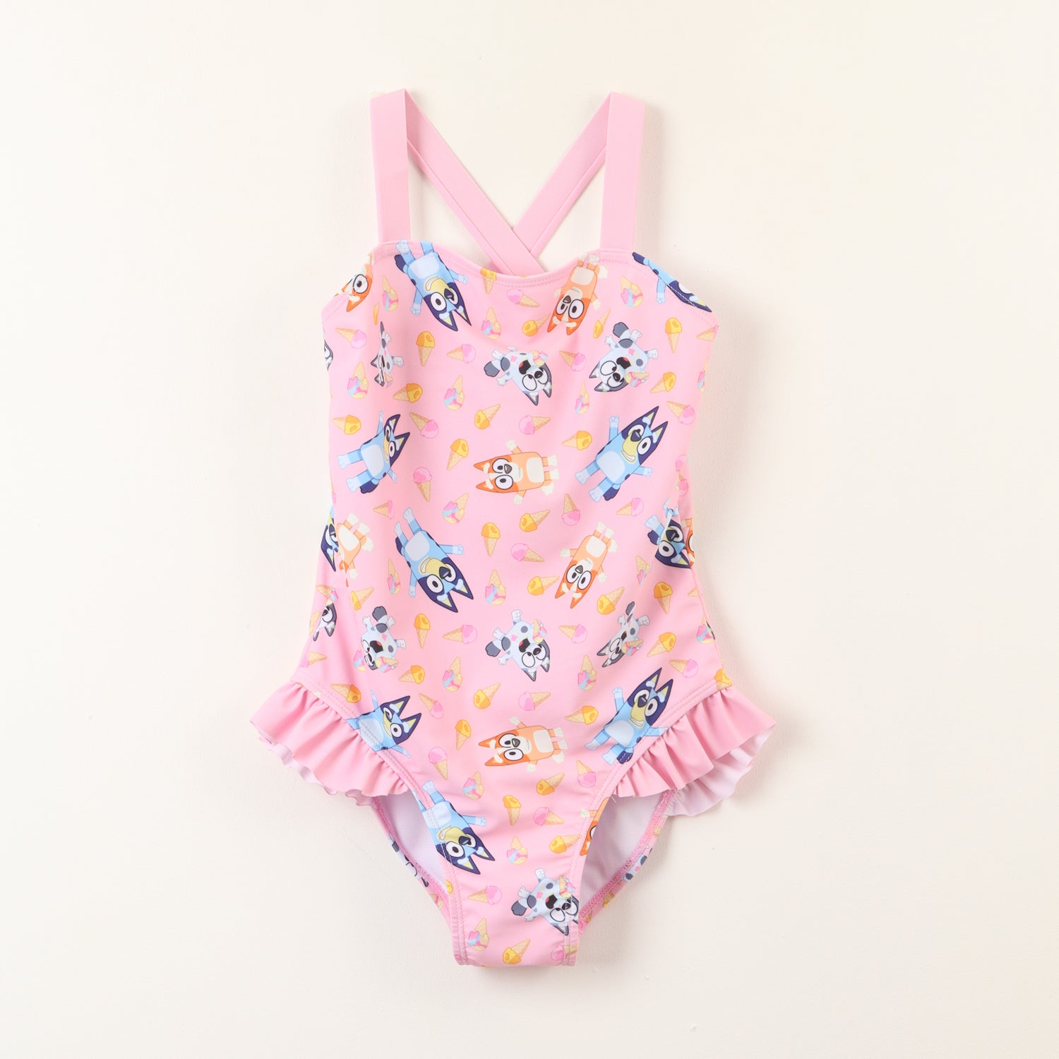 Traje de Baño Tirantes Niña Rosado Bluey & Bingo Bluey