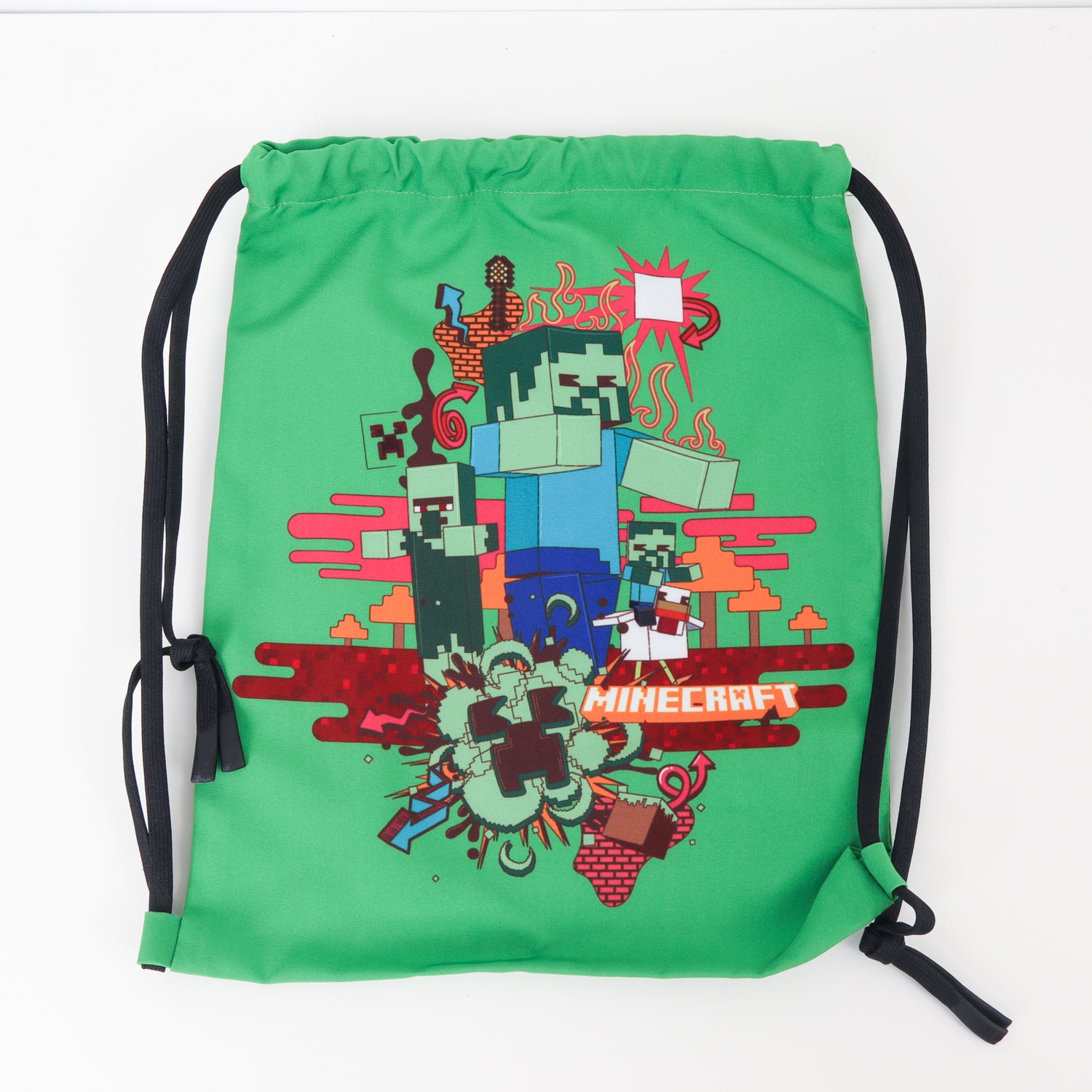 Short y Bolsa Niño Creeper Verde Minecraft