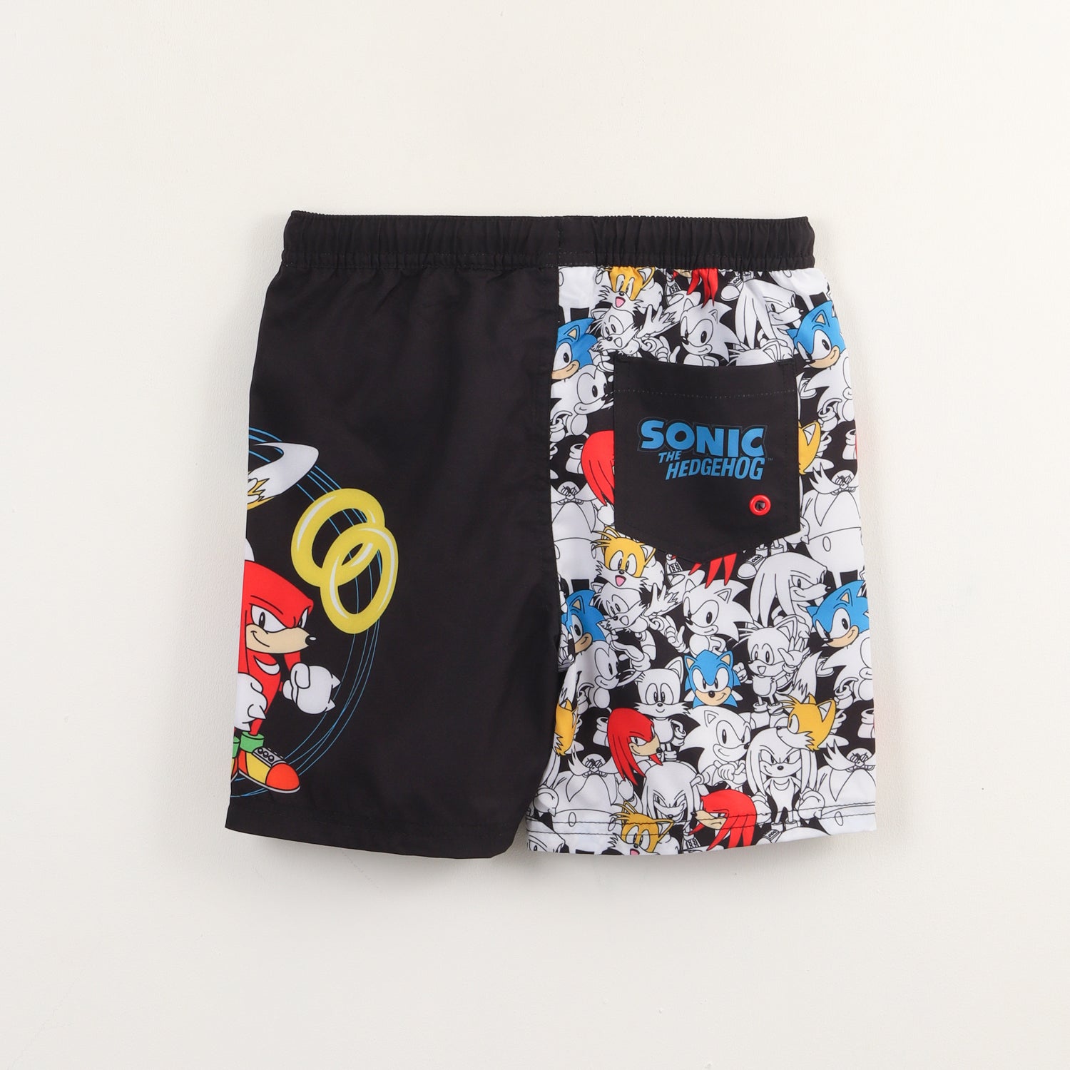 Short Con Bolsa Niño Negro Personajes Sonic