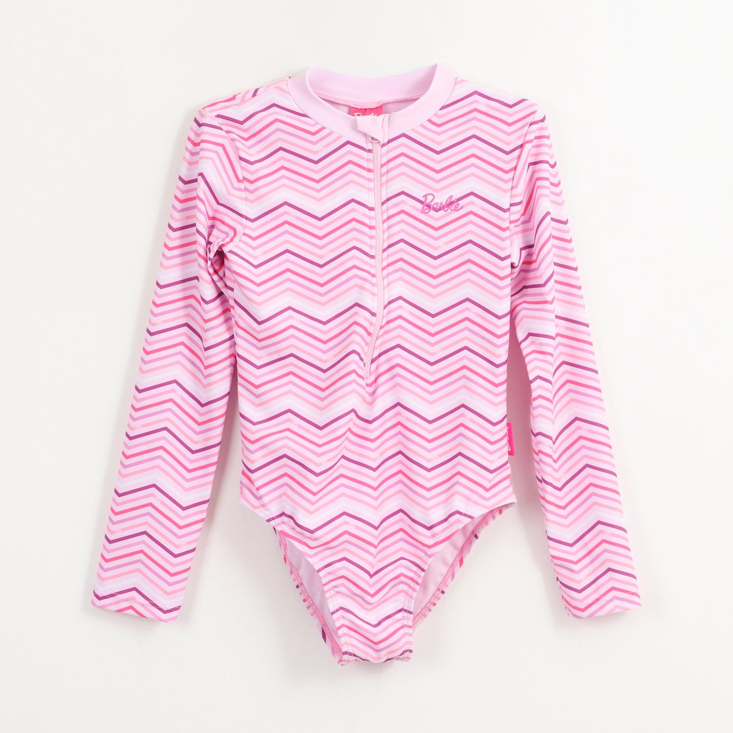 Traje de baño entero Niña Rosado Rayas Estampado Barbie