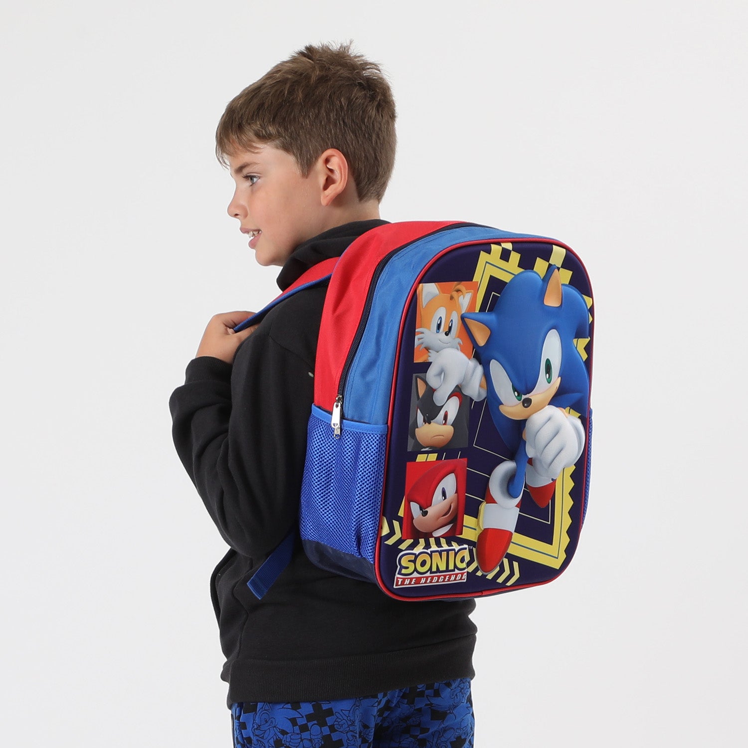 Mochila Niño Personajes 3D Azul Sonic