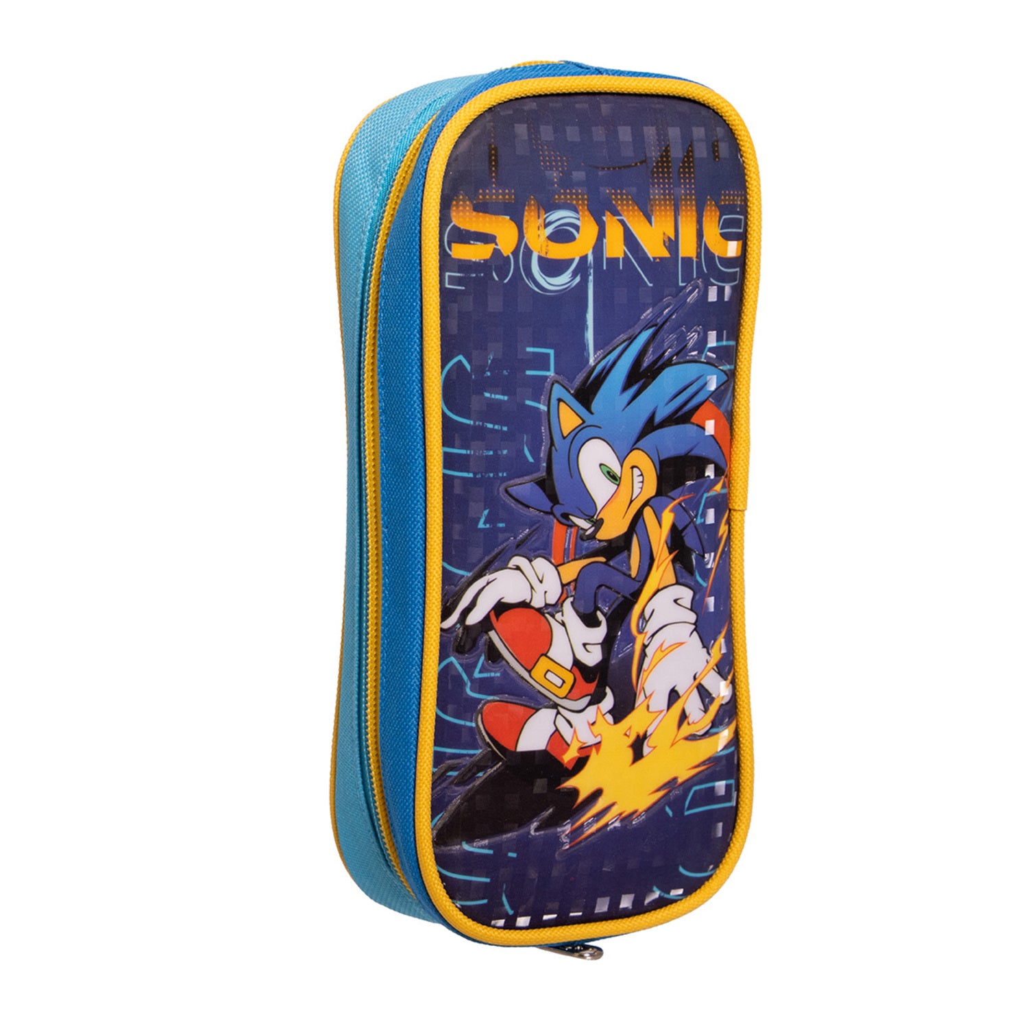 Estuche Escolar Niño Over Power Azul Sonic