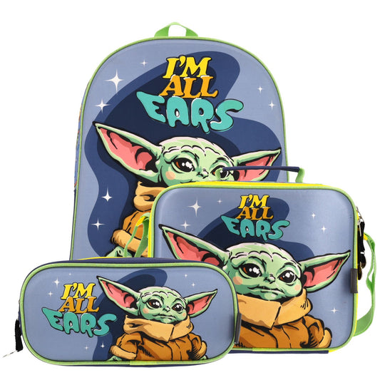 Set 3 en 1 Escolar Niño Grogu Azul Star Wars - Chile | The Brands Club cl