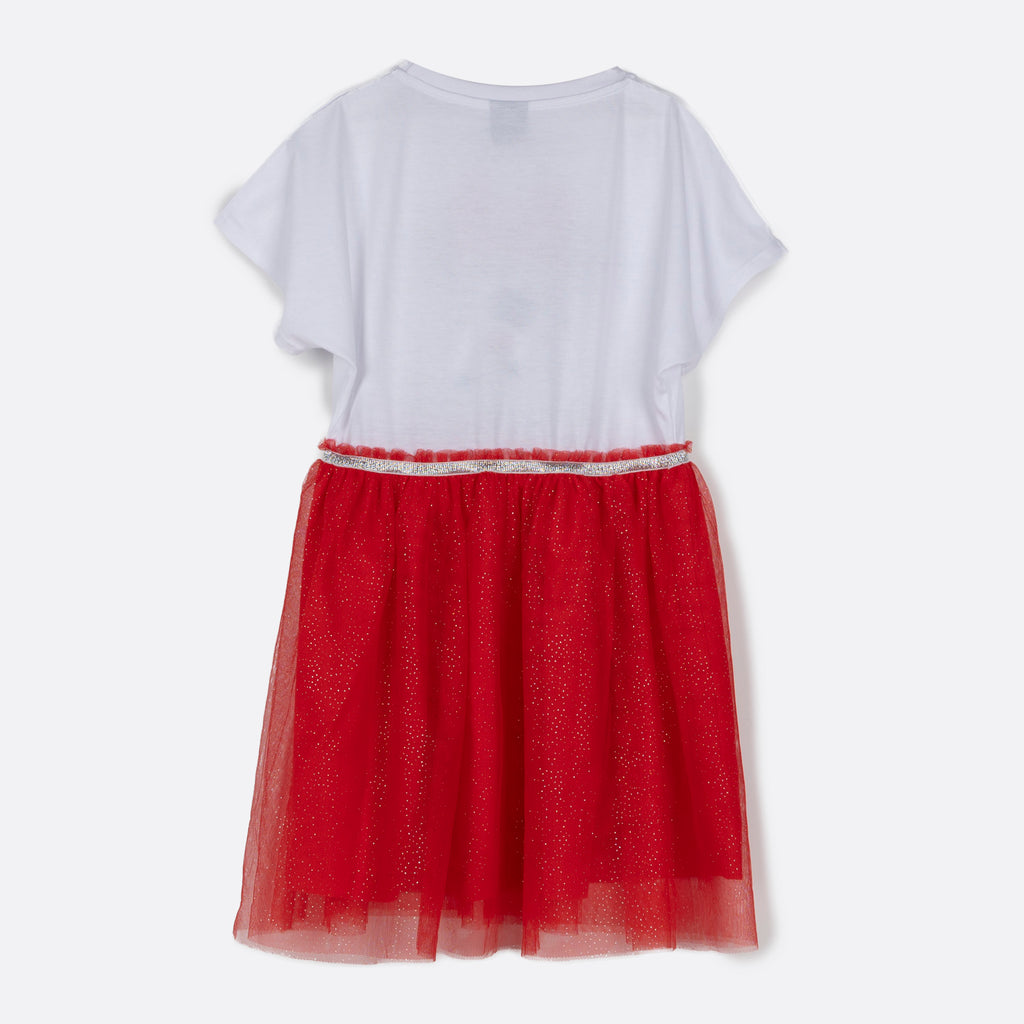 Vestido Niña Cara Minnie Rojo Disney