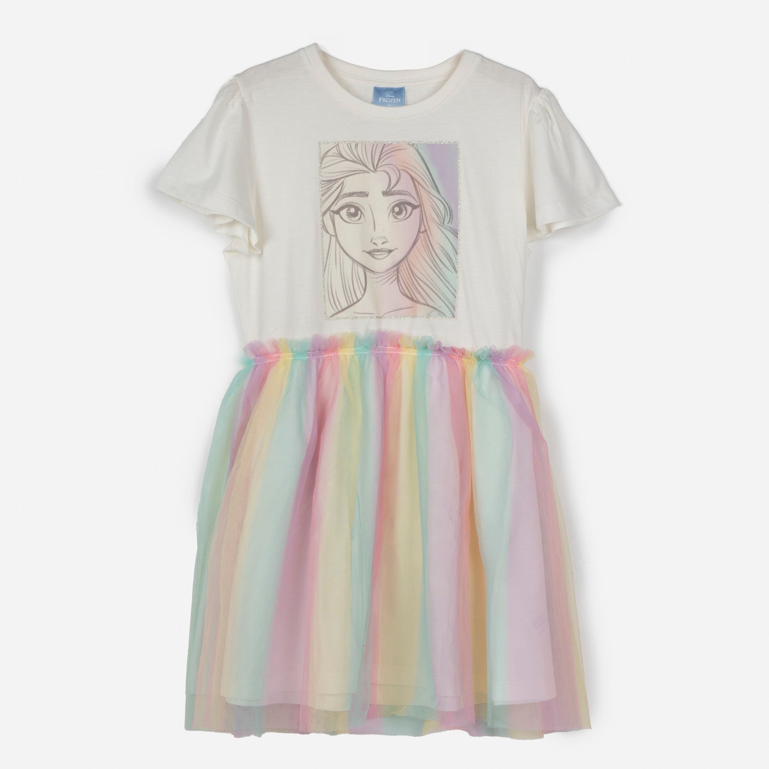 Vestido Niña Elsa Frozen Blanco Disney