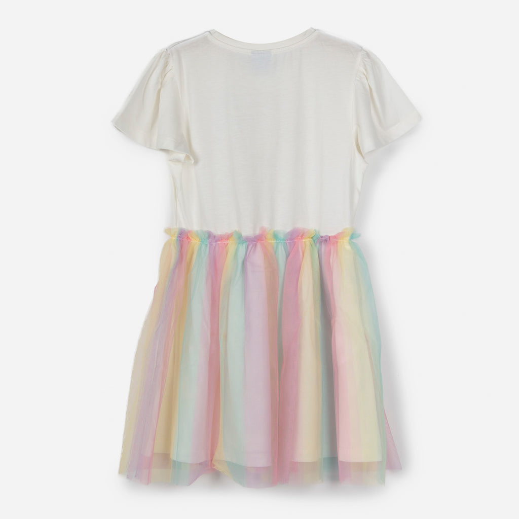 Vestido Niña Elsa Frozen Blanco Disney