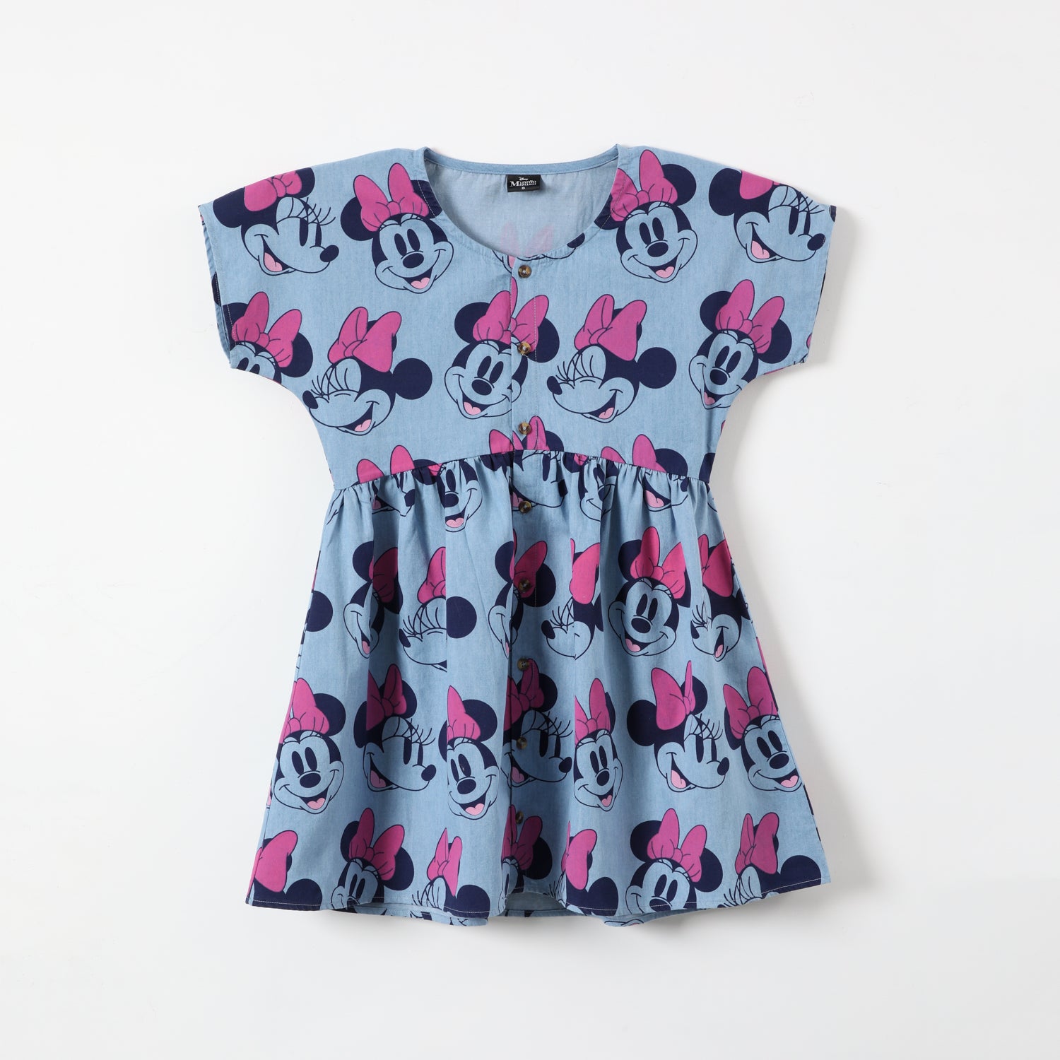 Vestido Niña Caras Minnie Denim Azul Disney