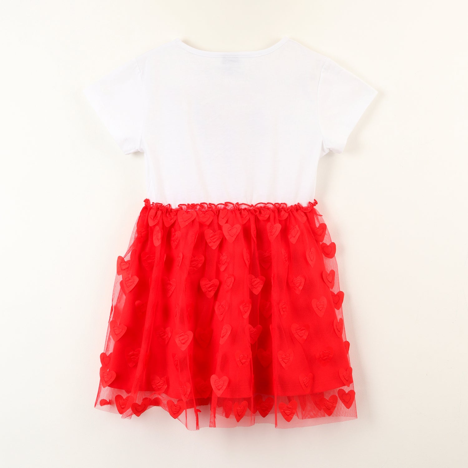 Vestido Niña Tull Minnie Corazoncitos Rojo Disney