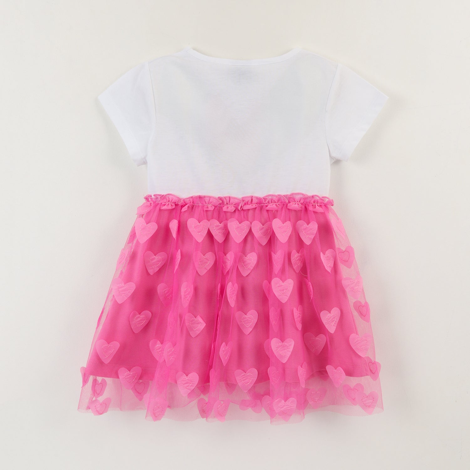 Vestido Niña Tull Minnie Corazoncitos Rosado Disney