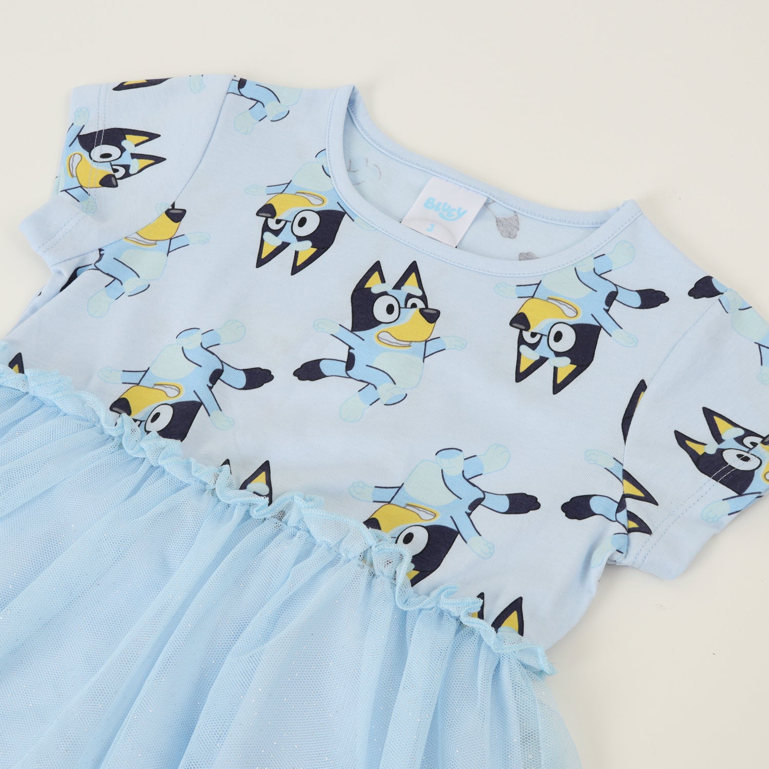 Vestido Niña Tull Bailando Celeste Bluey