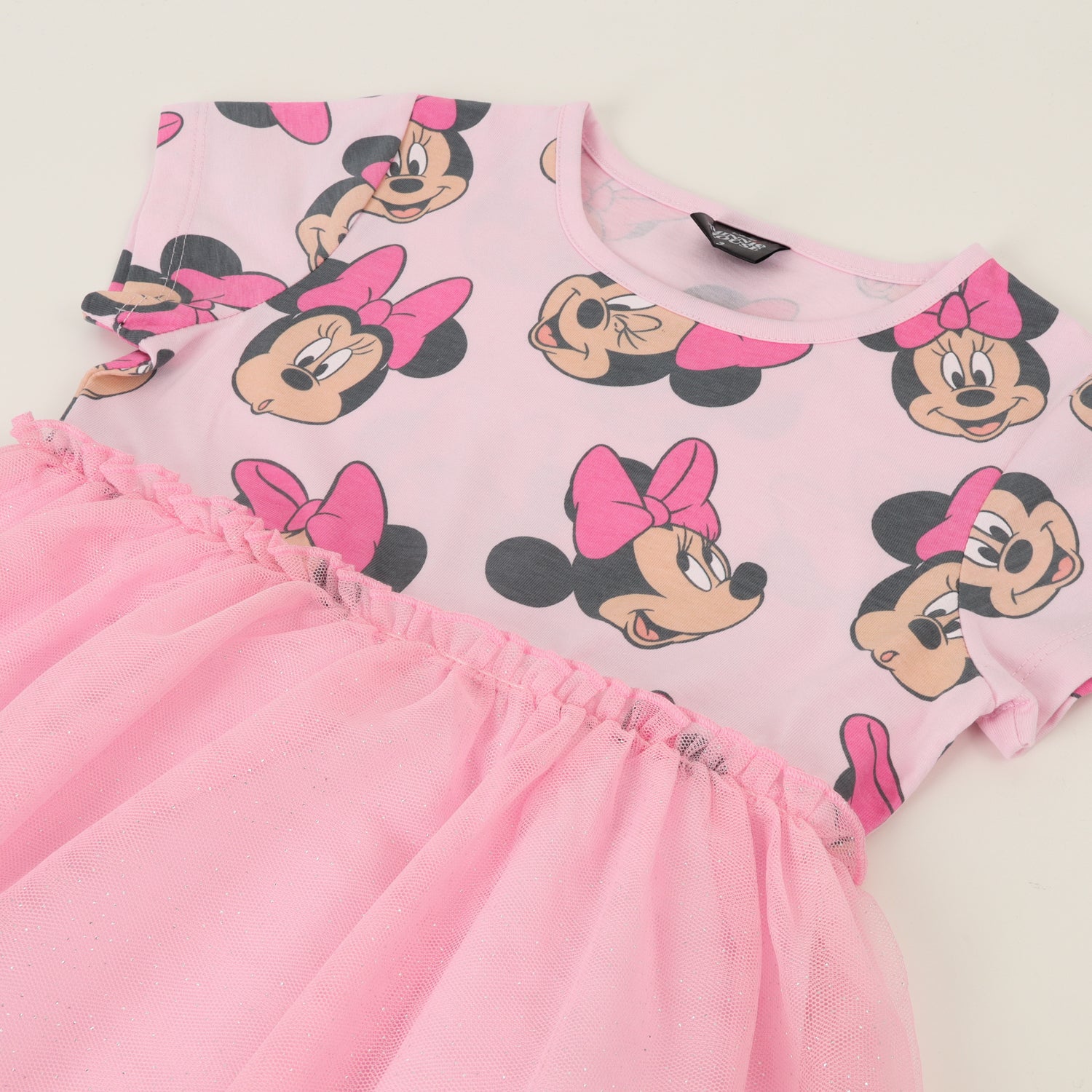 Vestido Niña Tull Minnie Faces Rosado Disney