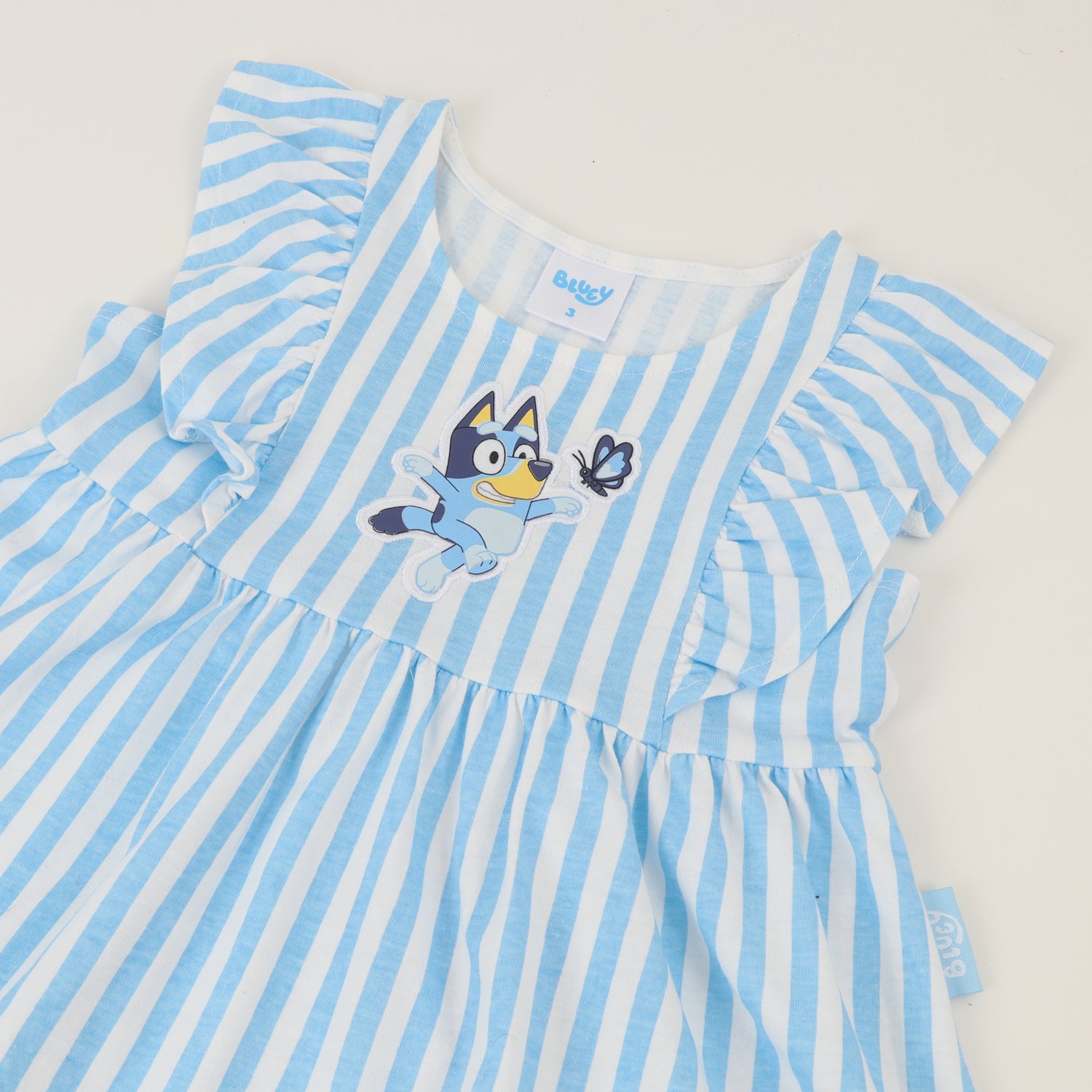 Vestido Sin Manga Niña Blanco Rayas Bluey Jump Bluey