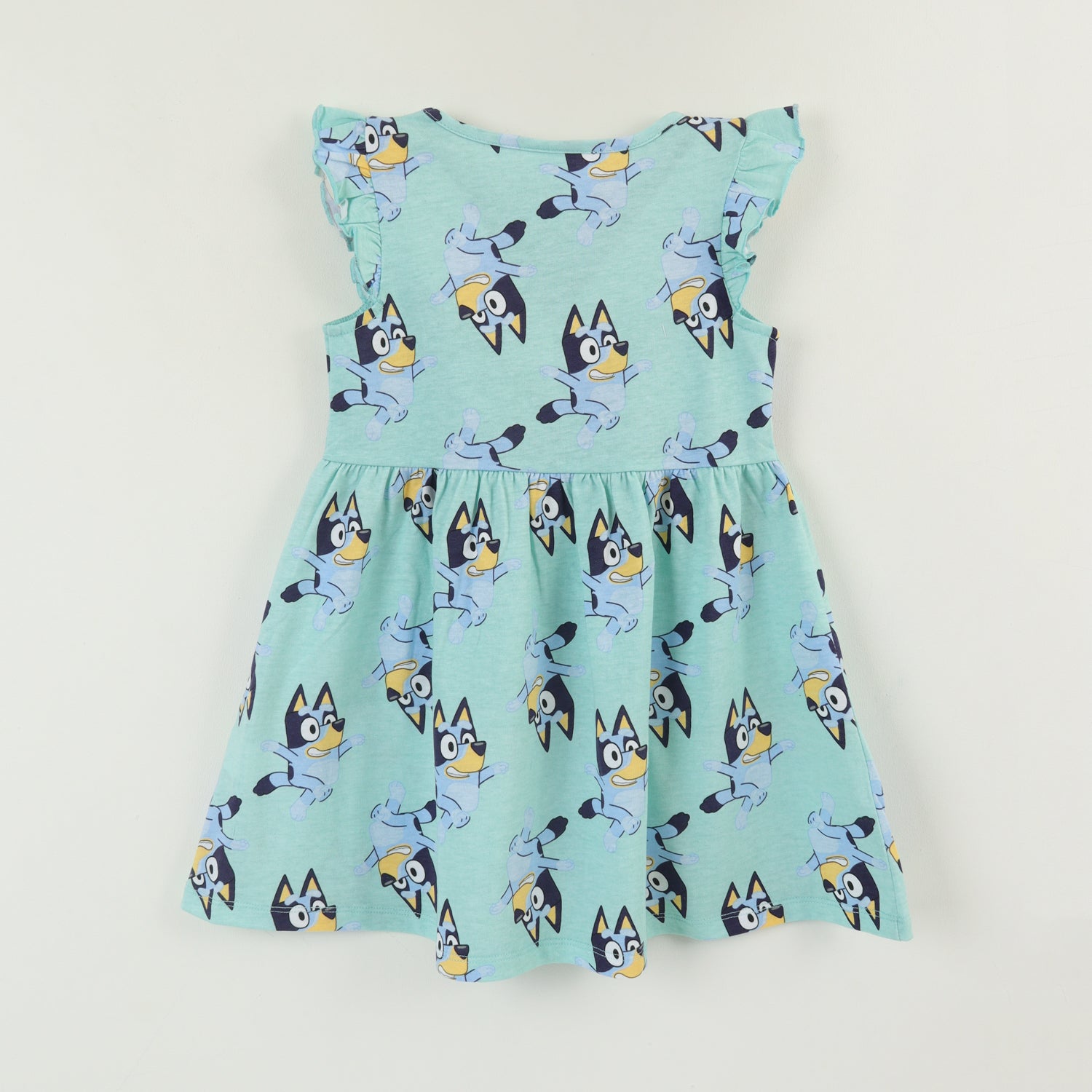Vestido Sin Manga y Collet Niña Celeste Print Caras Bluey