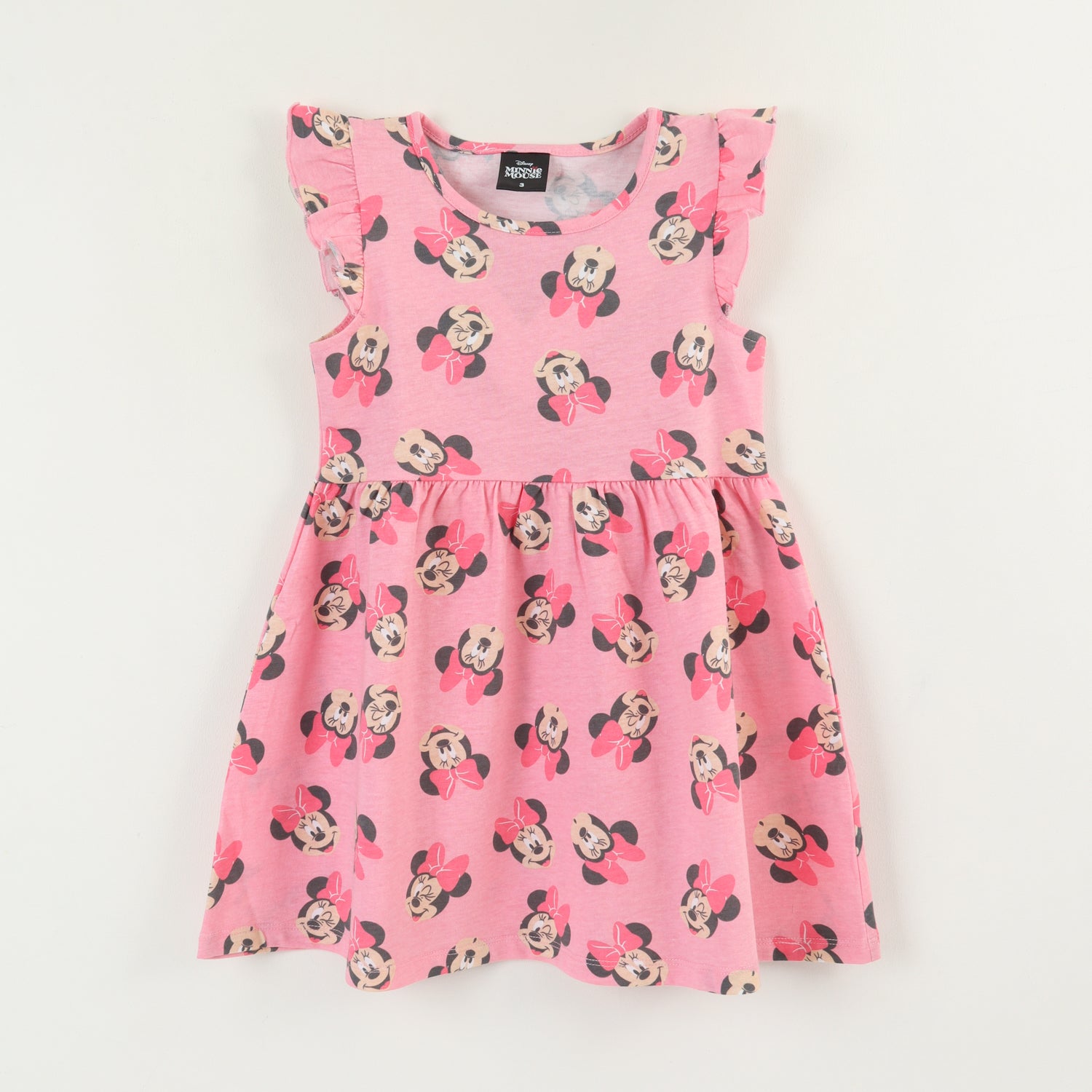 Vestido Sin Manga y Collet Niña Rosa Print Minnie Disney - Vestidos Chile | The Brands Club cl