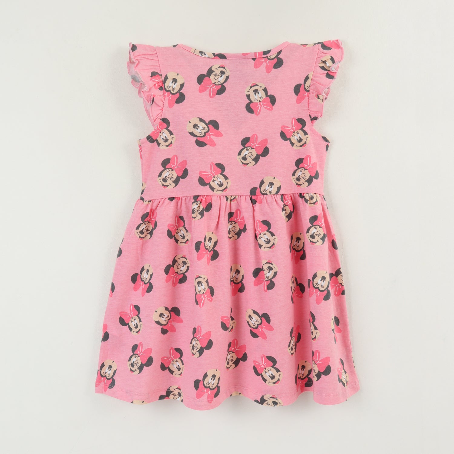 Vestido Sin Manga y Collet Niña Rosa Print Minnie Disney
